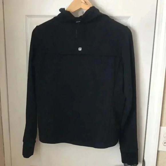 Black Funnel-Neck Sweatshirt with Lace Detail and Thumbholes Fabletics Size S - Picture 7 of 8